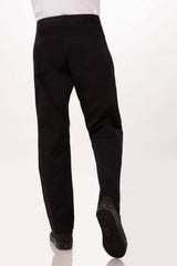 Lightweight Black M Slim Men's Chef Pants by Chef Works - Front View