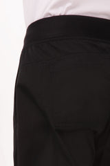Lightweight Black M Slim Men's Chef Pants by Chef Works - Top-Down View
