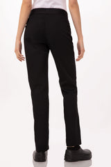 Lightweight Black M Slim Women's Chef Pants by Chef Works - Front View