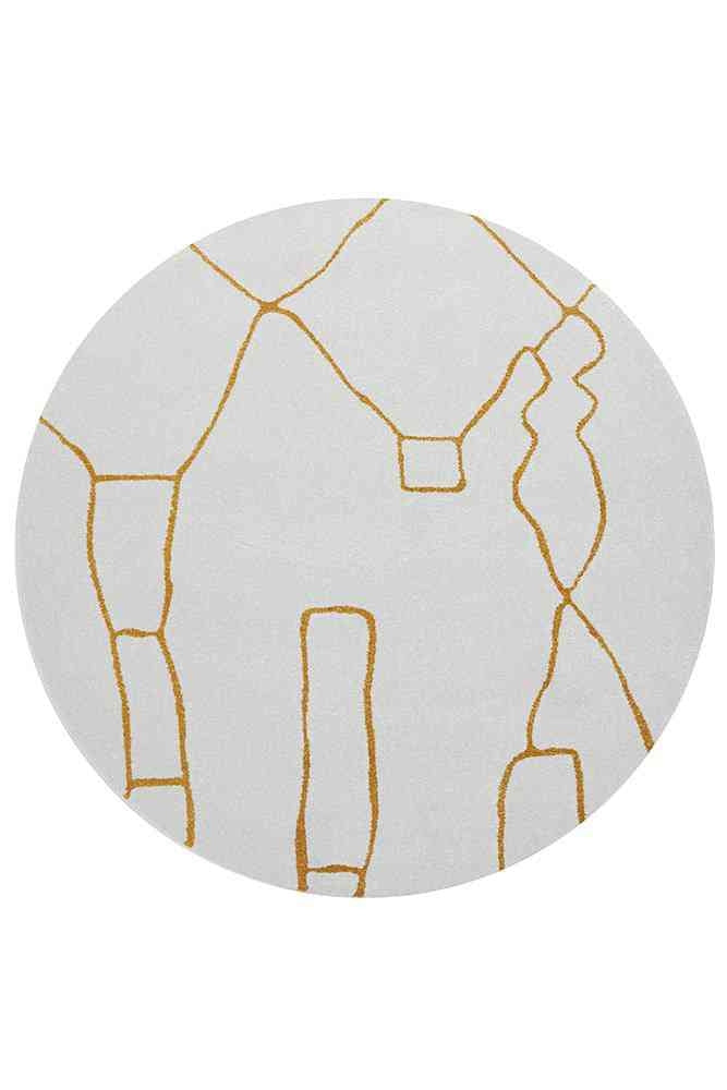 Paradise Round Amy Gold by Rug Culture - 150X150CM - ROUND