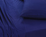 Elan Linen 100% Egyptian Cotton Vintage Washed 500TC Navy Blue Bedding Set for Single Bed - Side View