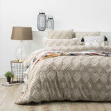 Medallion Cotton Vintage Washed Tufted Stone Quilt Cover Set by Park Avenue King