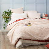 Portifino Yarn Dyed Vintage Washed Cotton Clay Quilt Cover Set by Renee Taylor Super King