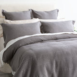 Elegance Waffle Cotton Jacquard Fossil Quilt Cover Set by Renee Taylor Queen