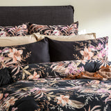 300 TC Grevillea Cotton Reversible Onyx Quilt Cover Sets by Renee Taylor Queen - Front View
