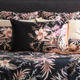 300 TC Grevillea Cotton Reversible Onyx Quilt Cover Sets by Renee Taylor Queen - Side View