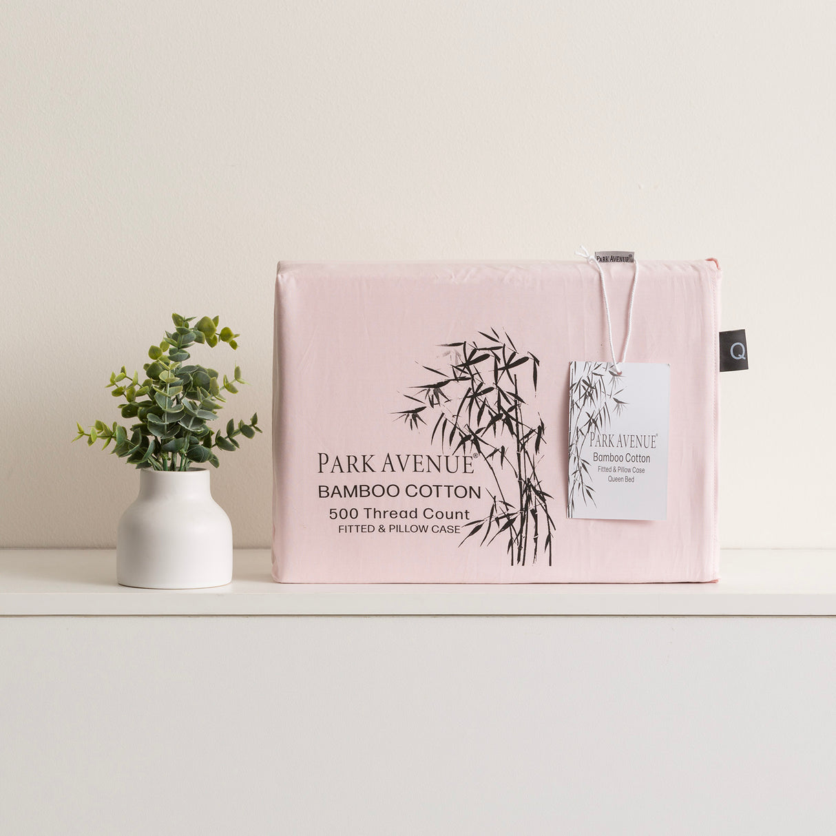 500 Thread Count Peach Bamboo Cotton Super King Combo Set by Park Avenue