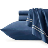 Strada Embroidered 1000 TC Egyptian Cotton Indigo Deep King Sheet sets by Renee Taylor