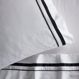 Cloud 1000 TC Egyptian Cotton White Charcoal Split King Sheet sets by Renee Taylor - Top-Down View