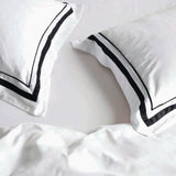 Cloud 1000 TC Egyptian Cotton White Charcoal Super King Quilt Cover Sets by Renee Taylor - Side View
