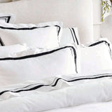 Cloud 1000 TC Egyptian Cotton White Charcoal European Pillowcase by Renee Taylor - Front View