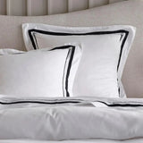 Cloud 1000 TC Egyptian Cotton White Charcoal European Pillowcase by Renee Taylor - Top-Down View