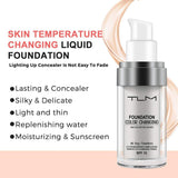 ReviGLam TLM Colour Changing Liquid Foundation Hides Wrinkles & Lines, BB Cream Makeup Base Concealer Cover Moisturizing Fluid for all Skin Tone SPF15, Pack of 2 - Front View