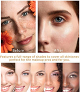 ReviGLam TLM Colour Changing Liquid Foundation Hides Wrinkles & Lines, BB Cream Makeup Base Concealer Cover Moisturizing Fluid for all Skin Tone SPF15, Pack of 2 - 45-Degree Angle