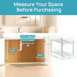 2 Pack Bathroom Organizer, 2 Tier Clear Under Sink Organizers Vanity Countertop Storage Container,Cabinet Drawers Bins, Pull-Out Organization with Track for Pantry, Kitchen - Top-Down View