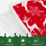 Christmas Throw Blanket, Christmas Decorations Gifts for Women, Sherpa Flannel Fleece Winter Holiday Blanket, Fluffy Cozy Soft Christams Throws for Couch Sofa Bed, Reindeer Stars, 50" X 60"