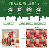 Christmas Throw Blanket, Christmas Decorations Gifts for Women, Sherpa Flannel Fleece Winter Holiday Blanket, Fluffy Cozy Soft Christams Throws for Couch Sofa Bed, DoubleDeer, 50" X 60"