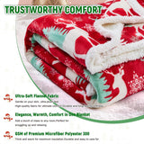 Christmas Throw Blanket, Christmas Decorations Gifts for Women, Sherpa Flannel Fleece Winter Holiday Blanket, Fluffy Cozy Soft Christams Throws for Couch Sofa Bed, ChristamsRhombus, 50" X 60"