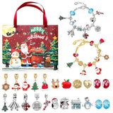 Christmas Advent Calendar 2025 Girls, 24 Days Xmas Countdown Calendar Jewelry Bracelet Set, DIY Bracelets Ornament Christmas Vacation Advent Calendar, Christmas Gift Set for Girls Boys Kids Women - 45-Degree Angle