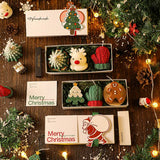 3PCS Christmas Scented Candle Gift Set - Elk, Tree, Gingerbread Man, Glove Shaped for Women, Xmas Home Decor, Party, Bedroom, Table Decorations - Side View