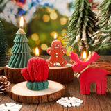 3PCS Christmas Scented Candle Gift Set - Elk, Tree, Gingerbread Man, Glove Shaped for Women, Xmas Home Decor, Party, Bedroom, Table Decorations - Rear View