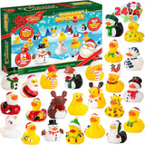 2025 Advent Calendar Christmas Ducks - 24pcs Rubber Duck Advent Calendar 24 Days of Christmas Countdown Toys for Christmas Gifts Party Favors Kids Toddlers Random Duck Gift Box - Front View