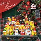 2025 Advent Calendar Christmas Ducks - 24pcs Rubber Duck Advent Calendar 24 Days of Christmas Countdown Toys for Christmas Gifts Party Favors Kids Toddlers Random Duck Gift Box - Side View