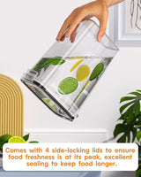 Airtight Food Storage Containers with Lids, 16 PCS Kitchen and Pantry Organization Canisters, BPA-Free, PVC-Free, Food-grade Plastic Leak-proof Jars for Cereal, Flour, Sugar, Extra 16 Labels & Marker - Front View