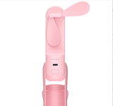 Handheld Mini Fan, 2 IN 1 USB Rechargeable Portable Fan [12-19 Working Hours] with Power Bank, Pocket Design for Travel/Summer/Concerts/Lash, Gifts for Women (Pink)Christmas Gifts - Front View
