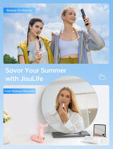 Handheld Mini Fan, 2 IN 1 USB Rechargeable Portable Fan [12-19 Working Hours] with Power Bank, Pocket Design for Travel/Summer/Concerts/Lash, Gifts for Women (Pink)Christmas Gifts - Rear View