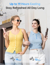 Handheld Mini Fan, 2 IN 1 USB Rechargeable Portable Fan [12-19 Working Hours] with Power Bank, Pocket Design for Travel/Summer/Concerts/Lash, Gifts for Women (Pink)Christmas Gifts - Close-Up Angle