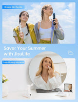 Handheld Mini Fan,2 IN 1 USB Rechargeable Portable Fan [12-19 Working Hours] with Power Bank, Pocket Design for Travel/Summer/Concerts/Lash, Gifts for Women (White)Christmas Gifts - 45-Degree Angle