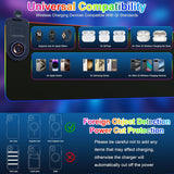 Wireless Charging Mouse Pad 15W RGB Gaming Mousepad Waterproof Desk Mat with Phone Holder 35.4''x11.8'' Extra Large Desk Pad Non-Slip Base Computer Keyboard Mat for PC Laptop, Blue - Top-Down View