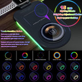 Wireless Charging Mouse Pad 15W RGB Gaming Mousepad Waterproof Desk Mat with Phone Holder 35.4''x11.8'' Extra Large Desk Pad Non-Slip Base Computer Keyboard Mat for PC Laptop, Blue - 45-Degree Angle