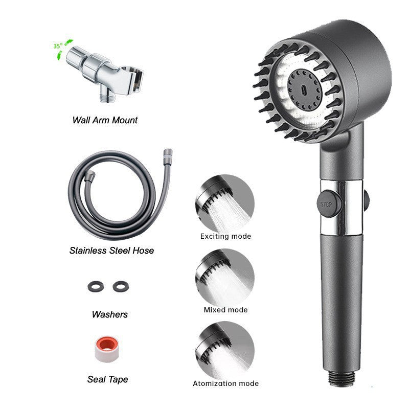 High Pressure Filtered Shower Head - 3 Spray Modes Shower head with Handheld, Detachable Showerhead for Hard Water | Shower with 75" Anti-Burst Hose