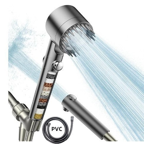 High Pressure Filtered Shower Head - 3 Spray Modes Shower head with Handheld, Detachable Showerhead with 5 Replaceable Water Softener Filters for Hard Water | Shower with 75" Anti-Burst Hose