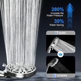 Filtered Shower Head with Handheld, High Pressure 8 Spray Showerhead with Filters & Upgraded Detachable Shower Head, Water Softener Filters Beads for Hard Water -Remove Chlorine - Front View