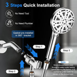 Filtered Shower Head with Handheld, High Pressure 8 Spray Showerhead with Filters & Upgraded Detachable Shower Head, Water Softener Filters Beads for Hard Water -Remove Chlorine - Top-Down View