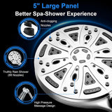 Filtered Shower Head with Handheld, High Pressure 8 Spray Showerhead with Filters & Upgraded Detachable Shower Head, Water Softener Filters Beads for Hard Water -Remove Chlorine Black - Top-Down View