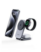 Aukey MagFusion Z Qi2 3-in-1 Foldable Magnetic Fast Wireless Charging Station (LC-MC312) - Front View