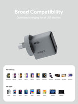 Aukey Comet 45W PD Fast Wall Charger GaN USB-C (PA-C2) - Rear View