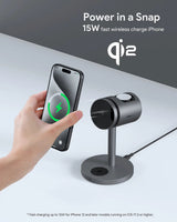 Aukey MagFusion 3-in-1 Pro Qi2 Magnetic Fast Wireless Charging Station with Active Cooling (LC-MC311A)