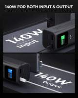 Aukey Sprint X 27.6K 140W 27,600mAh Portable Power Bank with PD3.1 (PB-Y45) - Close-Up Angle