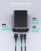 Aukey Sprint X 20K 30W 20000mAh Portable Power Bank with PD3.0 (PB-Y42) - Side View