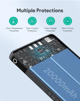 Aukey Sprint X 20K 100W 20000mAh Laptop Power Bank with PD3.0 (PB-Y44) - 45-Degree Angle