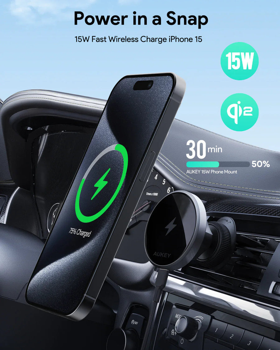 Aukey MagLink Dash Magnetic Fast Wireless Charging Phone Mount (HD-MC13)