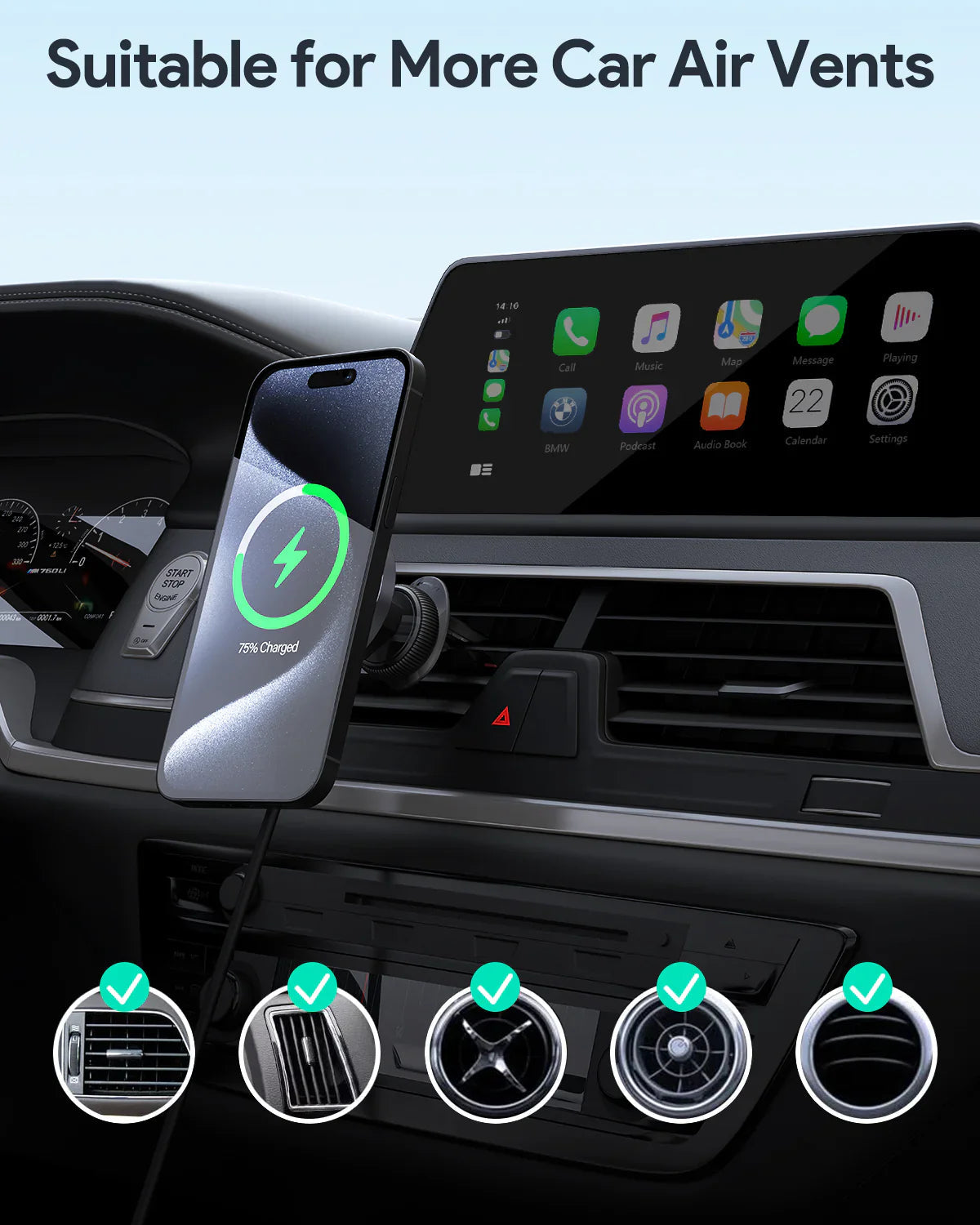 Aukey MagLink Dash Magnetic Fast Wireless Charging Phone Mount (HD-MC13)