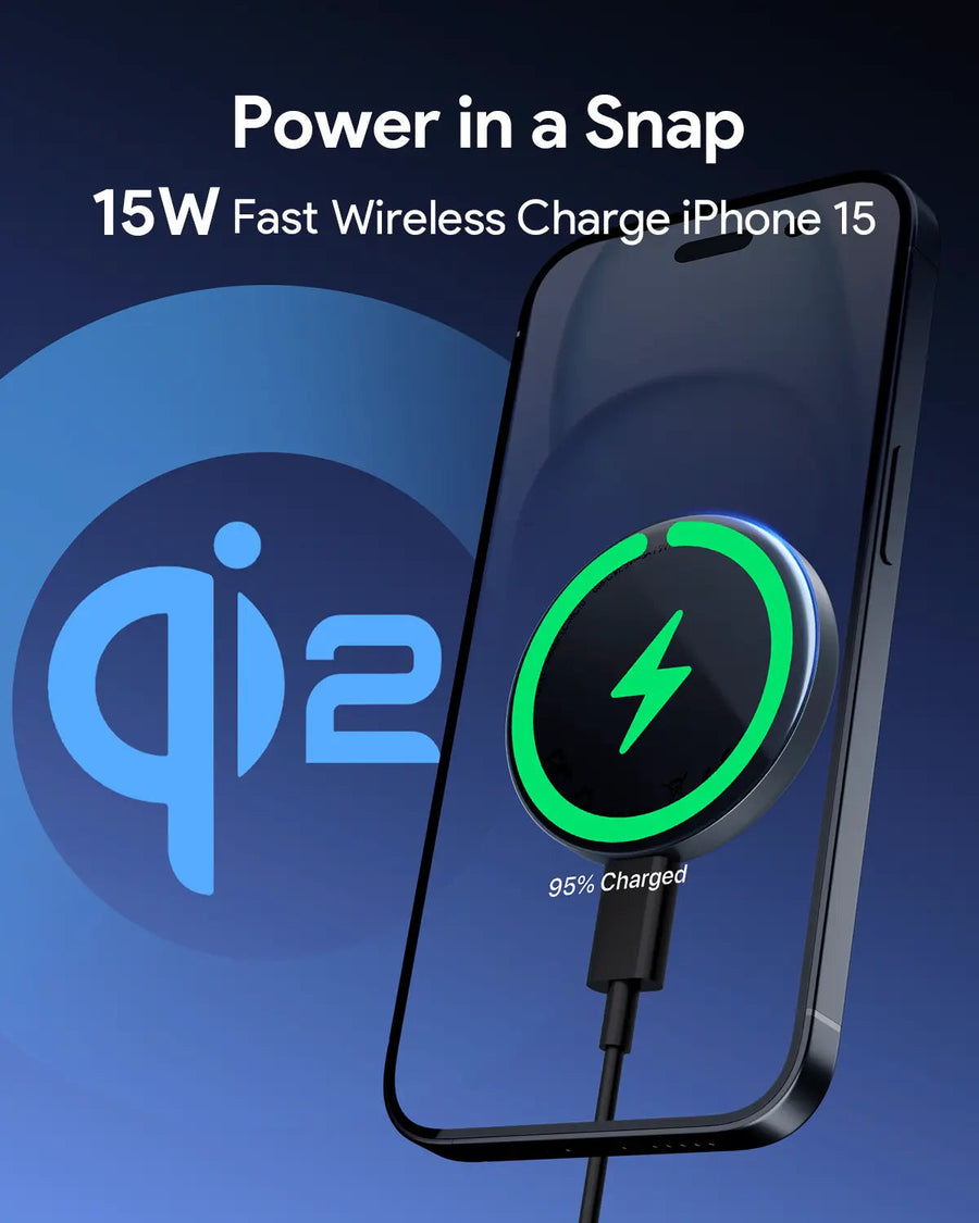 Aukey Magfusion Aura Qi2 Magnetic Fast Wireless Charger (LC-MC10)
