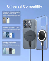 Aukey Magfusion Aura Qi2 Magnetic Fast Wireless Charger (LC-MC10) - Low Angle