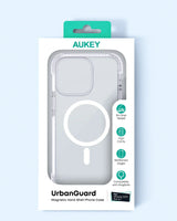 Aukey Urban Guard Magnetic Hard-Shell iPhone 15 Phone case - Transparent (TM11A) - Close-Up Angle